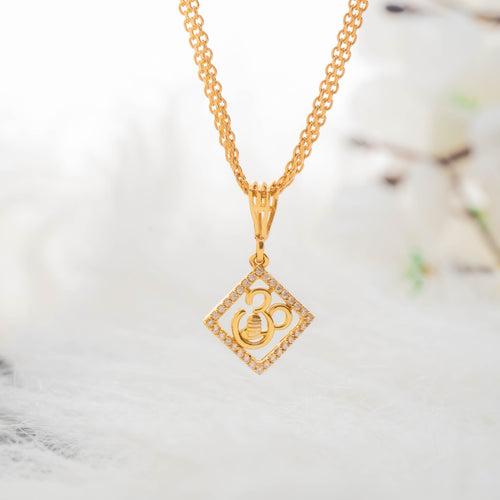 Gold Plated Chain With Aadidev diamond pedant