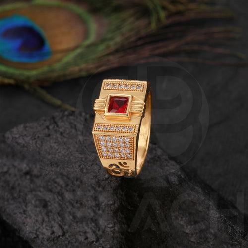 Gold Plated Red Stone Ring GPSR027