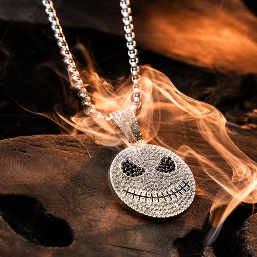 Devil Smiley Silver chain With Diamond Pedant SPCP053