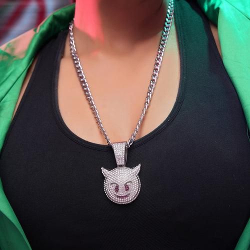 Cute Devil Silver chain With Diamond Pedant SPCP067