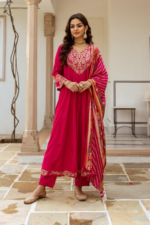 Mani Rose Full Work Anarkali Suit set