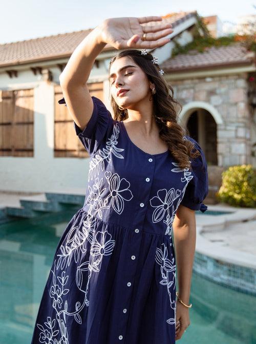 Osho Yale Embroidery Cotton Dress