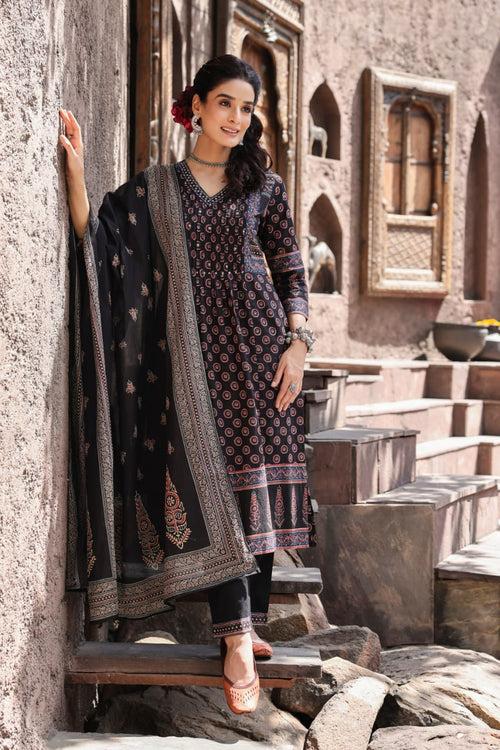 Gunjan Slate Cotton Suit Set