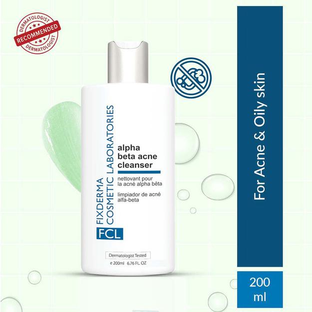 2% Salicylic & 1% Glycolic Acid Face wash for Acne & Oily Skin, FCL Alpha Beta Acne Cleanser