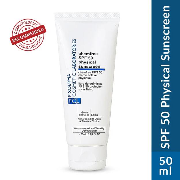 FCL Chemfree Physical Sunscreen SPF 50 for Oily and Acne Prone Skin | Mineral Sunscreen