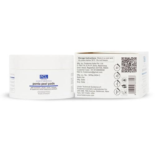 2% Salicylic + 0.5% Hyaluronic + 2.5% Lactic Acid FCL Penta Peel Pads for Removes Dead Skin and De Tan