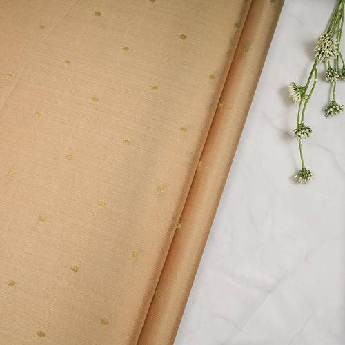 Beige Dyed Booti Pattern Fancy Chiffon Silk Fabric