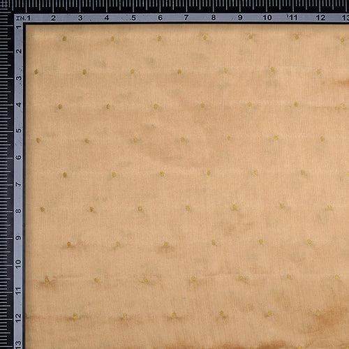 Beige Dyed Booti Pattern Fancy Chiffon Silk Fabric