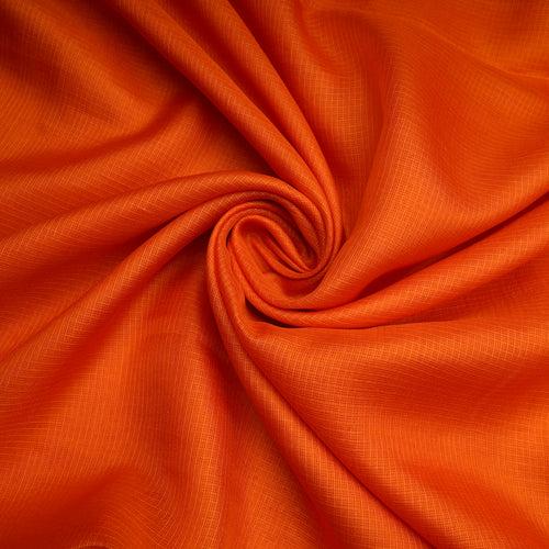 Orange Piece Dyed Kota Silk Fabric