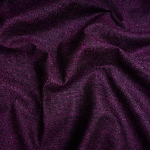 Deep Purple Plain Handwoven Pure Matka Silk Fabric