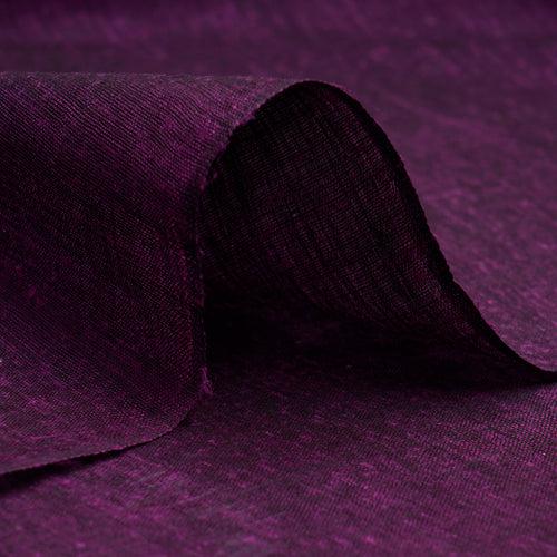 Deep Purple Plain Handwoven Pure Matka Silk Fabric