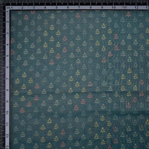 Grey All Over Pattern Screen Print Viscose Tusser Fabric