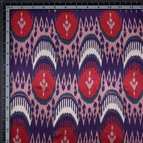 Multi Color Ikat Pattern Digital Print Modal Satin Fabric