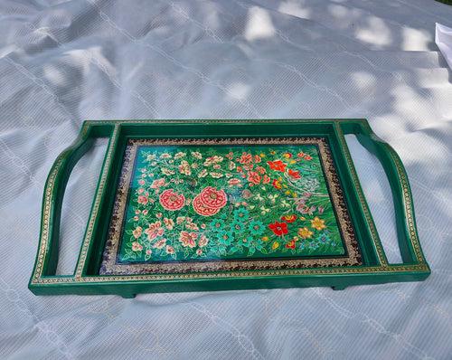 Sonth x Fayaz Ahmad Jan - Handpainted Tray in Green