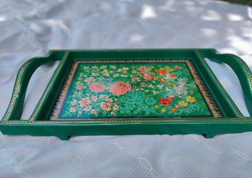 Sonth x Fayaz Ahmad Jan - Handpainted Tray in Green