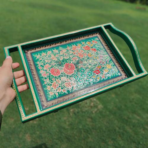 Sonth x Fayaz Ahmad Jan - Handpainted Tray in Green