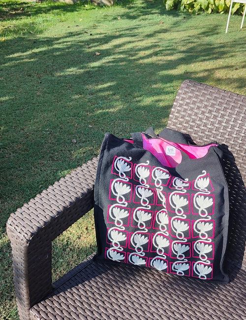 Hand-Embroidered-Black Posh Bag