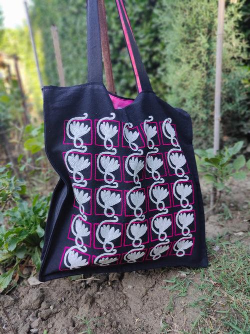 Hand-Embroidered-Black Posh Bag