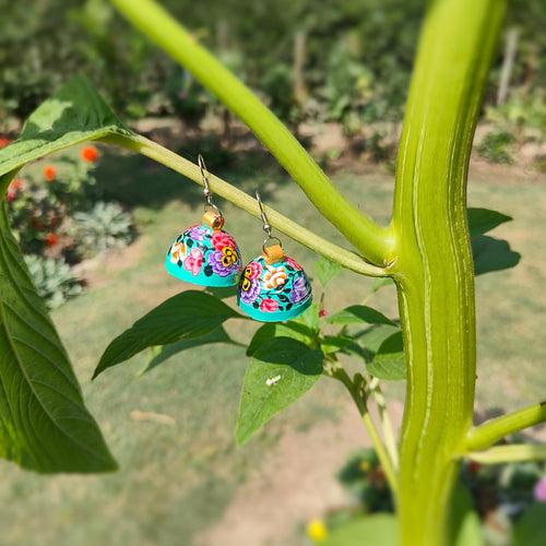 Papier Mache - Turquoise Earrings