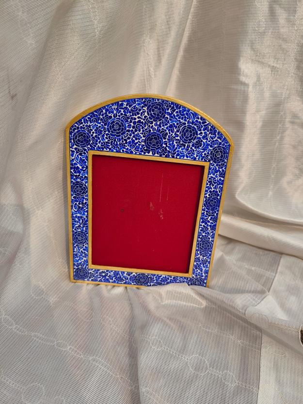 Porcelain Blue - Handpainted Papier Mache Photo Frame