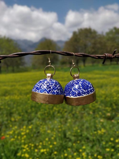 Papier-Mache Earrings - Porcelain Blue