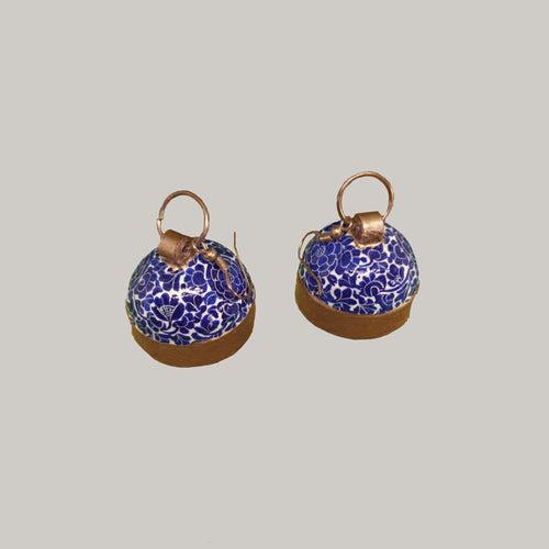 Papier-Mache Earrings - Porcelain Blue