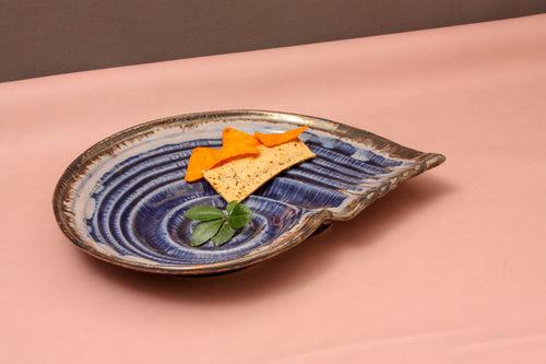 Shell shaped ceramic serving tray/ platter