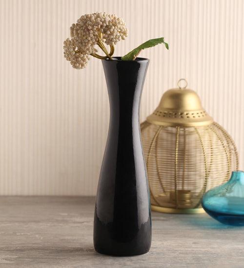 Glazed ceramic bottle vase