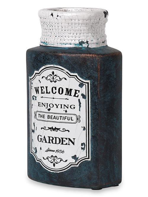 Welcome enjoying beautiful garden shallow neck vase