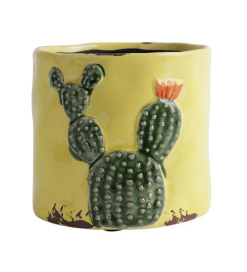 Yellow shaded cactus vase