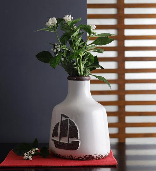 Boat medium sized ceramic vase