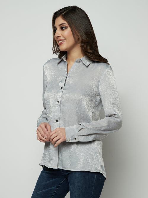 Grey Silk Elegance Shirt