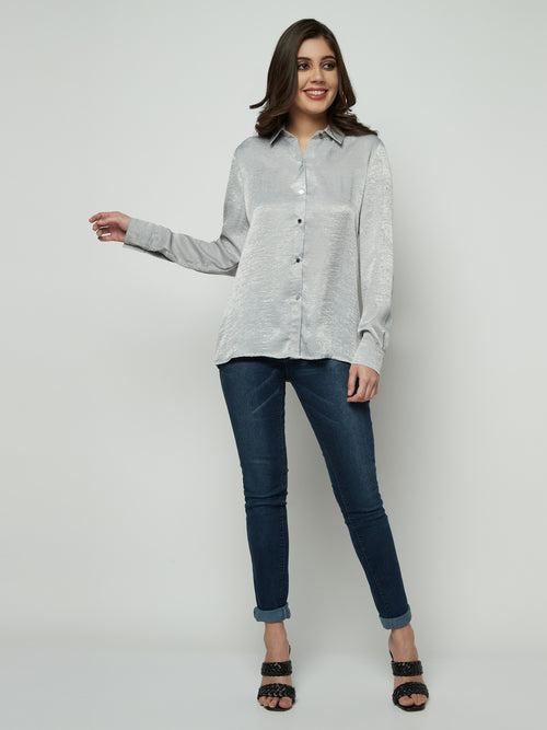 Grey Silk Elegance Shirt