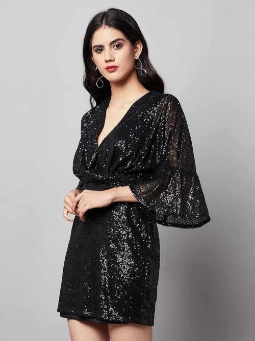 Alina Mini Black On Black Dress