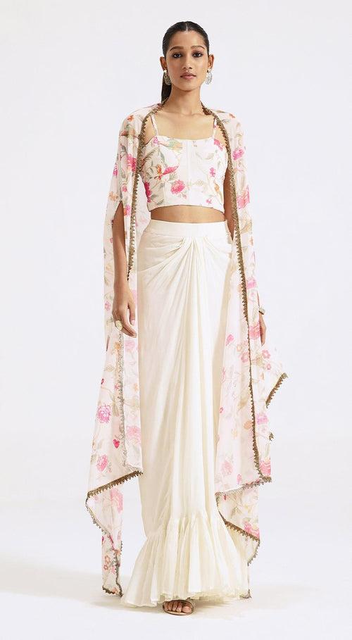 Ivory Cape & Skirt Set