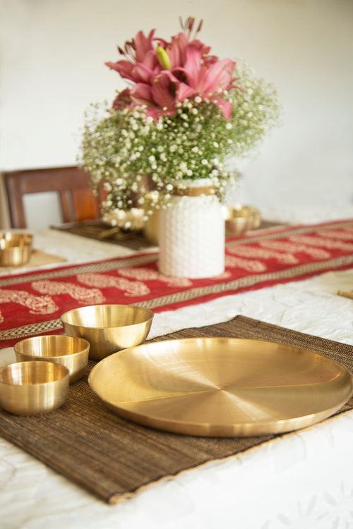 Kansa/Bronze Plate set ( Plate + 3 Katori )