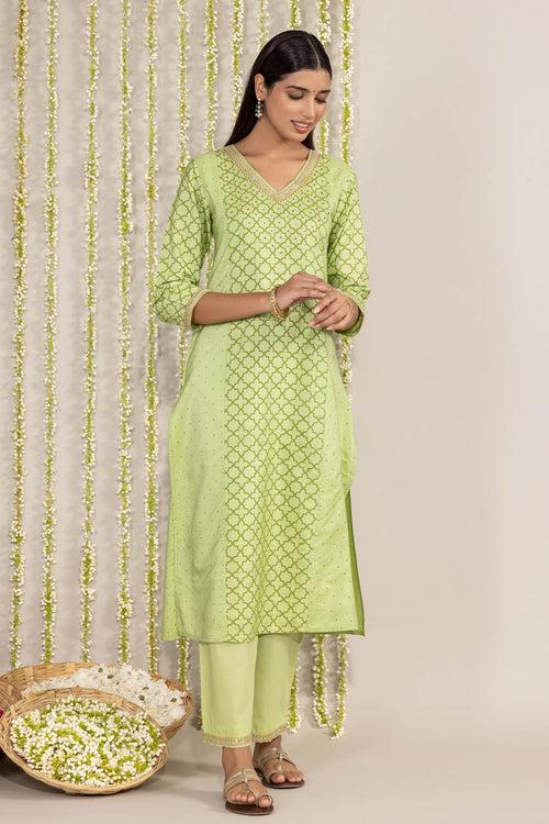 Green Tanvi Tara Kurta