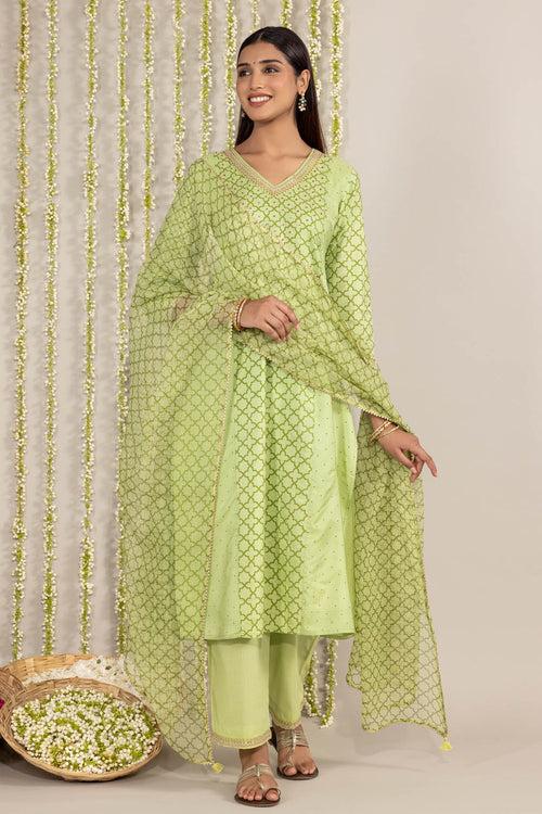 Green Tanvi Tara Kurta