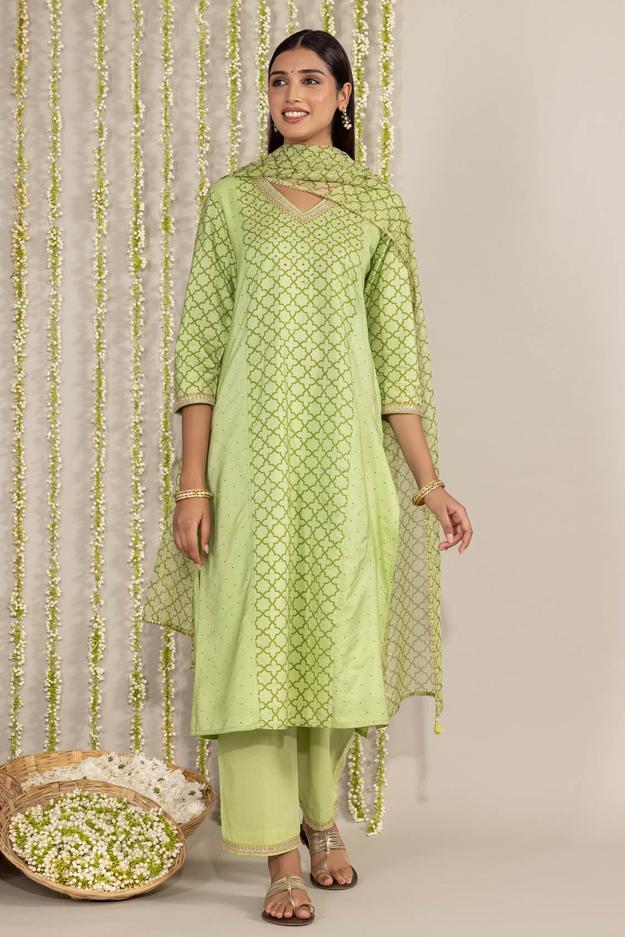 Green Tanvi Tara Kurta