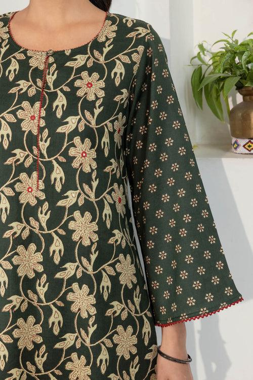 Forest Flowers Fine Twill Kurta