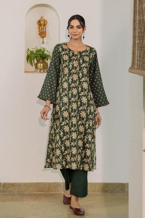 Forest Flowers Fine Twill Kurta