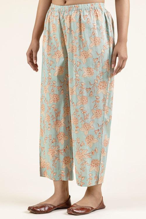 Dusty Blue Hydrangea Trousers