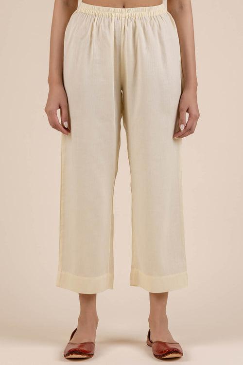 Cream Jam Satin Trousers