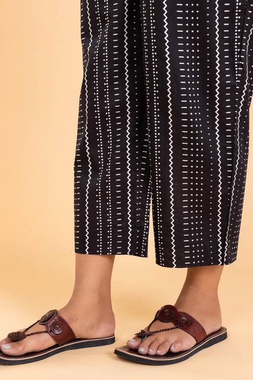 Black Printed Trousers