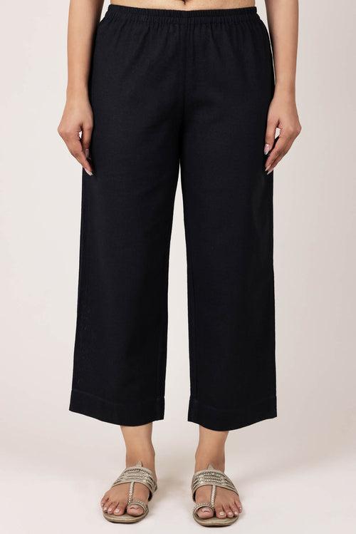 Shyam Black Khadi Trousers