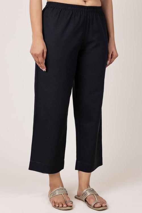 Shyam Black Khadi Trousers