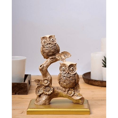 Rustic Owls Perched on a Branch(Attracts wisdom)