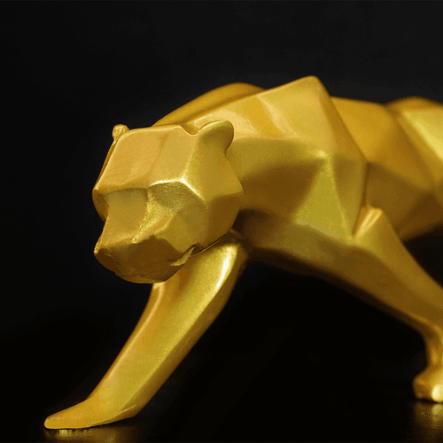 Modern Art Geometric Panther Statue