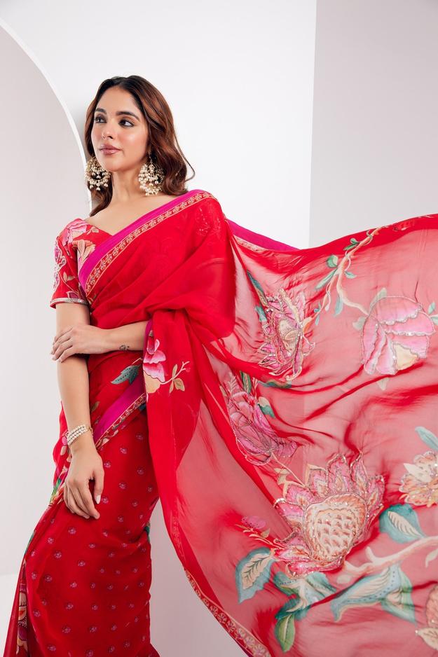 Kamal Red Saree