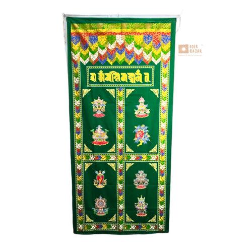 Tibetan Buddhist Eight Lucky Signs Printed  Door Curtain